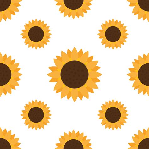 Sunflower Seamless Pattern Vector Illustration 28352594 Vector Art At Vecteezy