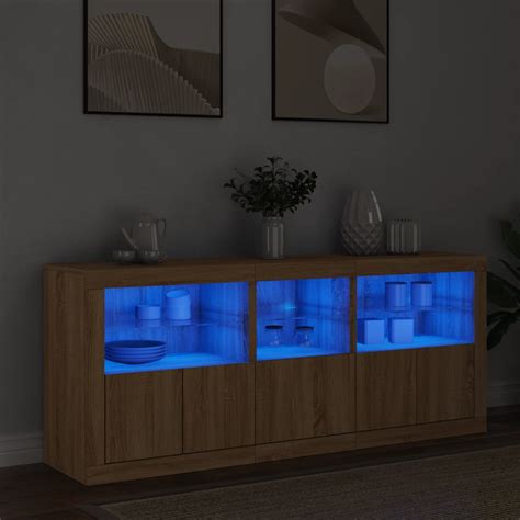 Maison Exclusive Buffet avec lumières LED chêne sonoma 162x37x67 cm