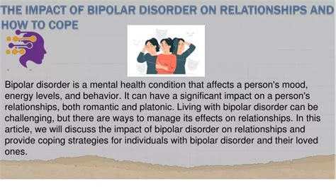 PPT The Impact Of Bipolar Disorder On Relationships And How To Cope