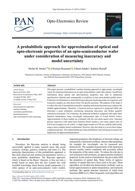 Pdf A Probabilistic Approach For Approximation Of Optical And Opto