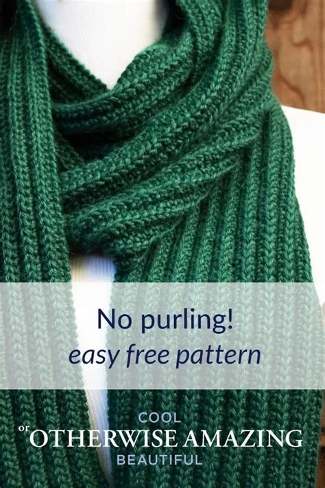 This Free Knit Scarf Pattern Involves No Purl Stitches Making It The