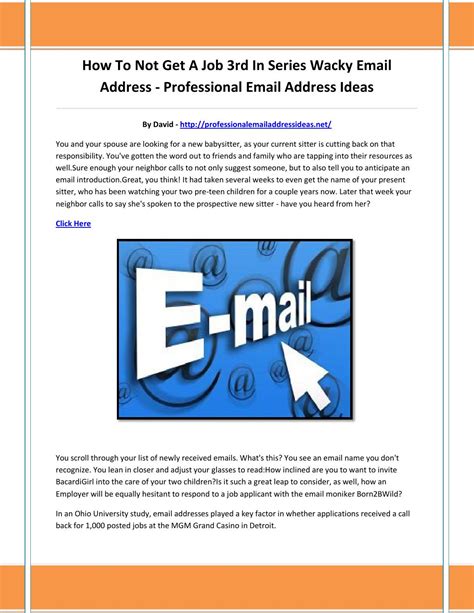 Professional Email Address Ideas | Examples and Forms