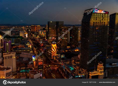 Aerial View Las Vegas Strip Nevada Night Usa Stock Editorial Photo