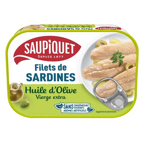 SAUPIQUET Filets de sardines sans arêtes à l huile d olive 100g pas