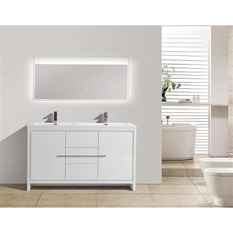 White High Gloss Freestanding Bathroom Cabinet Semis Online