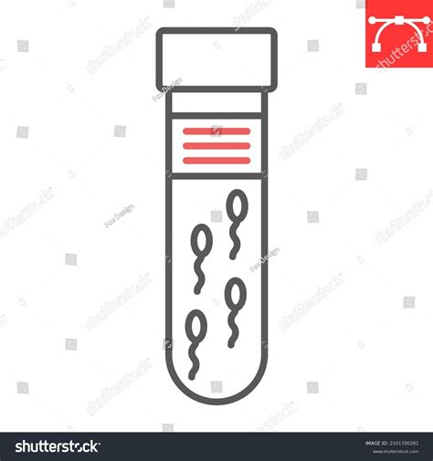 Sperm Test Tube Line Icon Medical Stock Vector Royalty Free