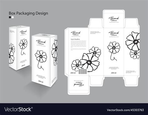 Box Packaging Design Template For Cosmetic Vector Image