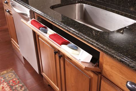 Use The Fake Drawer By The Sink To Put In A Tilt Tray For Sponges We