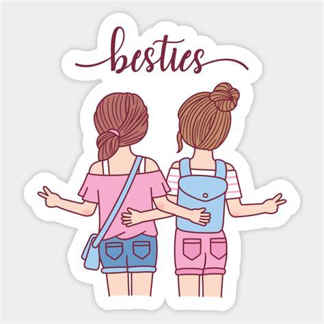 Cute Girls Besties Best Friends Besties Sticker Teepublic