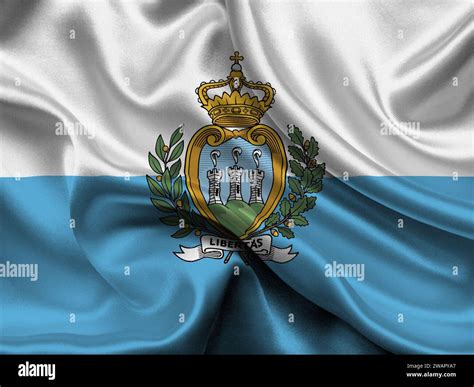 High Detailed Flag Of San Marino National San Marino Flag Europe 3d