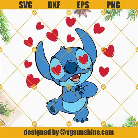 Stitch Happy Valentines Day Svg Lilo And Stich Svg Stitch Svg Stitch Clipart Love Svg