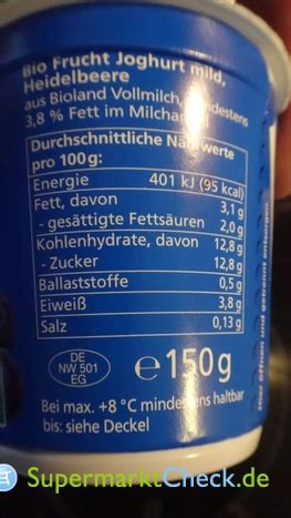 Alnatura Joghurt Heidelbeere Preis Angebote Kalorien Nutri Score