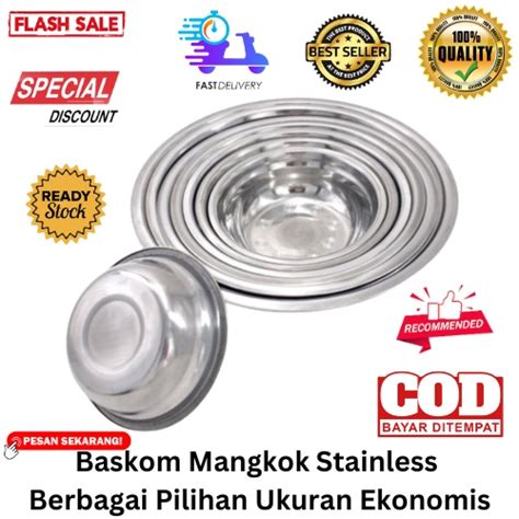 Jual Bisa Cod Promo Baskom Mangkok Stainless Berbagai Pilihan Ukuran