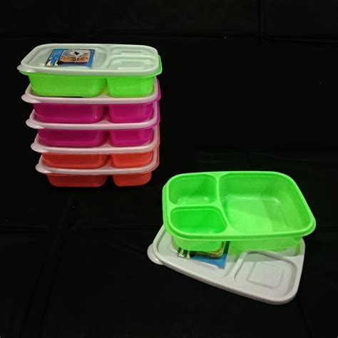 Jual Kotak Makan Sekat Plastik Lunch Box Catering Box Misting