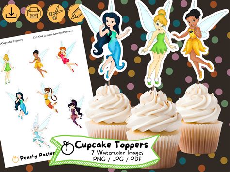 Tinkerbell Cupcake Toppers Printable