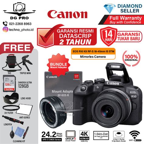 Jual Canon EOS R10 Kit RF S 18 45mm STM EOS R 10 Kit 18 45 Garansi