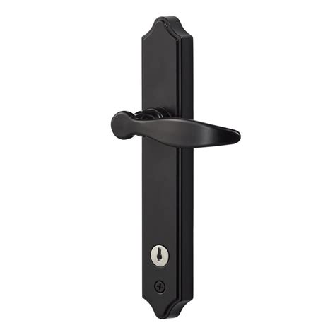 Ideal Security Deluxe Black Storm Door Handle Set With Deadbolt Door