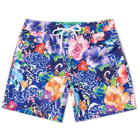 Polo Ralph Lauren Floral Traveller Swim Short Navy And Multi End Jp