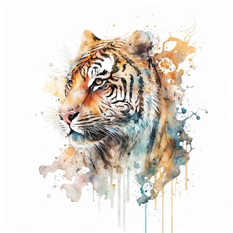 Premium Ai Image Watercolor Painting Of Tiger