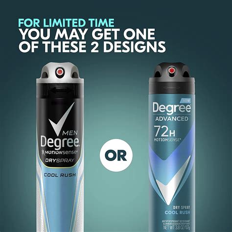 Degree Men Antiperspirant Deodorant Dry Spray Cool Rush Deodorant for Men With MotionSense ...