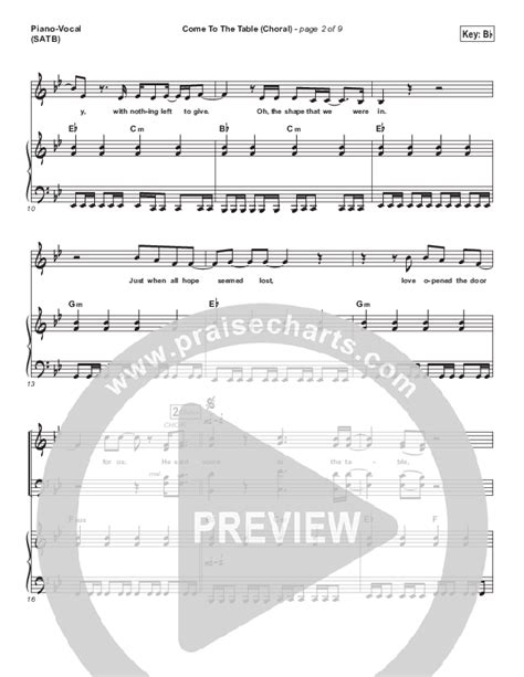 Come To The Table Choral Anthem Satb Sheet Music Pdf Sidewalk Prophets Arr Luke Gambill