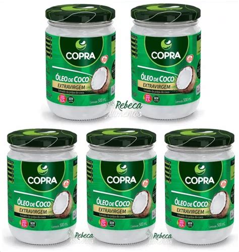 Kit 5 Óleo De Coco Extra Virgem 500ml Copra Original Frete grátis