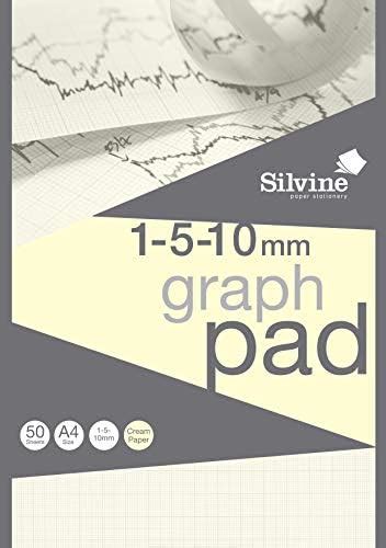 Silvine Designer Graph Pad 85gsm 1 Mm 5 Mm 10 Mm Grid 50 Sheets A4