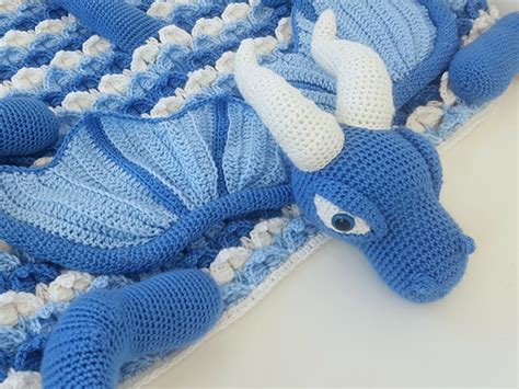 Ravelry 3in1 Ice Dragon Baby Blanket Pattern By Crafting Happiness