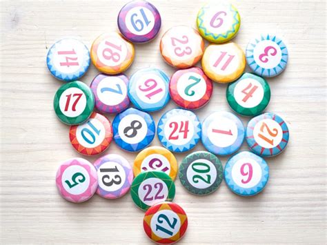 Advent Calendar Number Buttons Numbers Advent Calendar Etsy