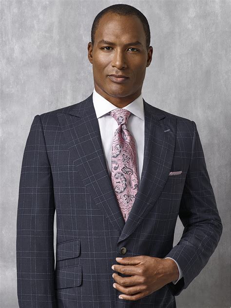 Navy Check Suit Oxxford Collection Tom James Company