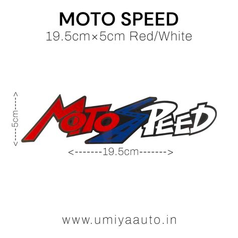 Moto Speed Univarsal Sticker Redwhite For All Cars Bikes And Scooters