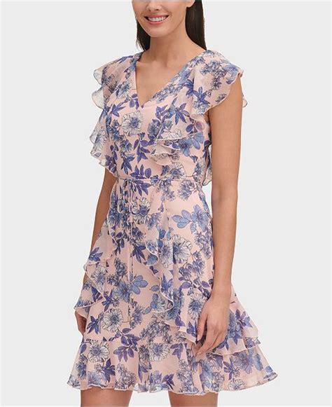 Tommy Hilfiger Floral Chiffon Ruffled Dress And Reviews Dresses Women Macy S