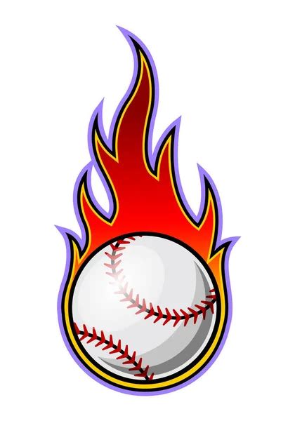 Baseball Softball Ball Vector Illustration Hot Rod Flames Ideal