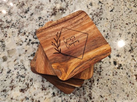 Wood Coasters Personalized with Company Logo – CLOIEE