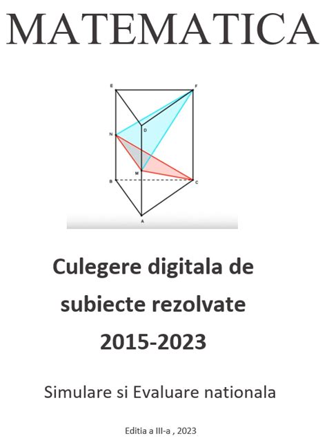 Culegeri de matematica pentru clasele 5 8 Cursuri de matematică