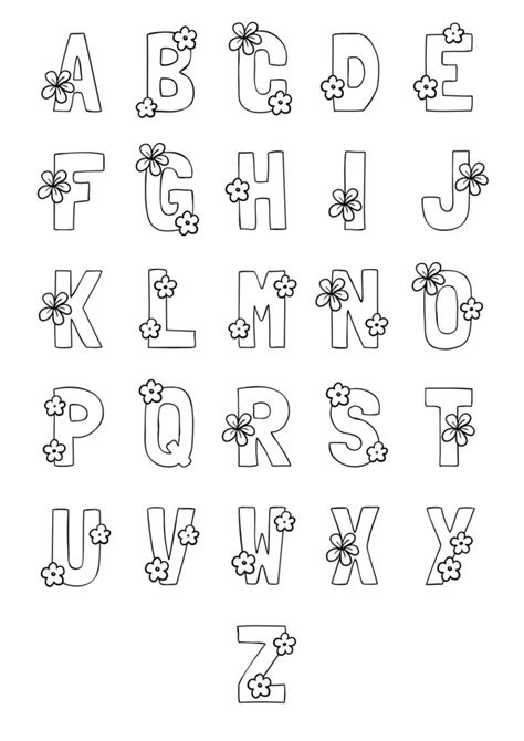 Free Printable Bubble Letters - Flower Alphabet Set | Cute fonts ...