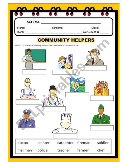 Community Helpers Worksheet