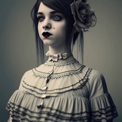 Goth Girl In Victorian Dress · Creative Fabrica