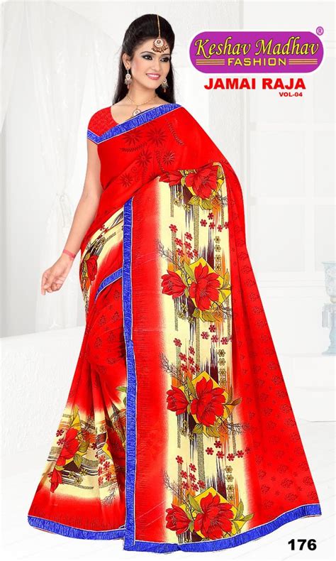 Synthetic Casual Wear Keshav Madhav Fashion Printed Saree 6 3 M With