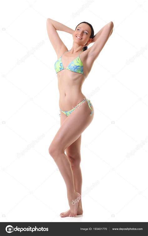 Sporty Woman In Bikini On White Background Stock Photo Zhagunov 193401770