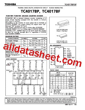 TC4017BP Datasheet PDF Toshiba Semiconductor