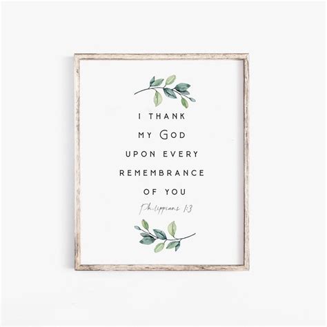 Philippians I Thank My God Upon Every Remembrance Of You Etsy