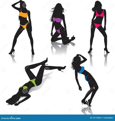 Bikini Woman Silhouette Stock Vector Illustration Of Naked 12115543