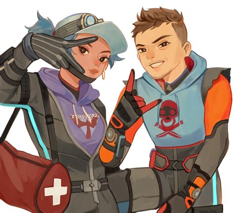 Octane Lifeline And Mischief Medic Lifeline Apex Legends Drawn By