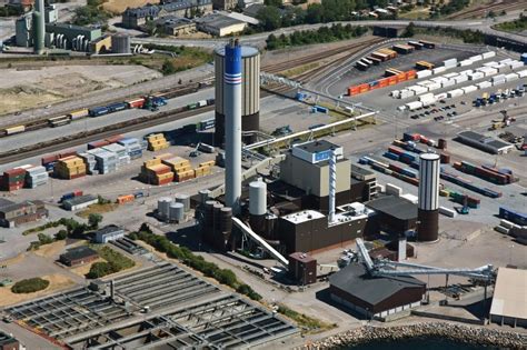 Helsingborg Aus Der Vogelperspektive Hafen Helsingborg Am Ufer Des