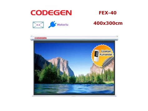 Codegen FEX 40 Motorlu Projeksiyon Perdesi 400x300cm