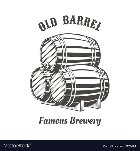 Logo Design With Wooden Beer Barrels For Pab Vector Image