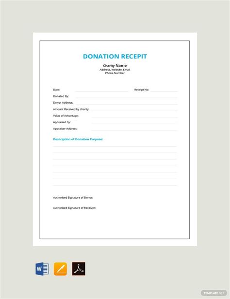 Donation Receipt Template In Excel Word Pdf Pages Download