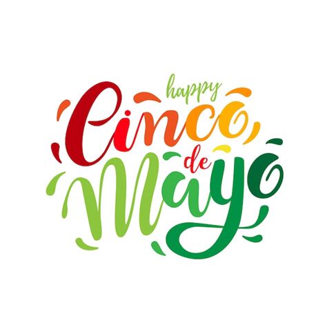 Letras Dibujadas A Mano Del Cinco De Mayo Perfecto Para Poster Tarjeta