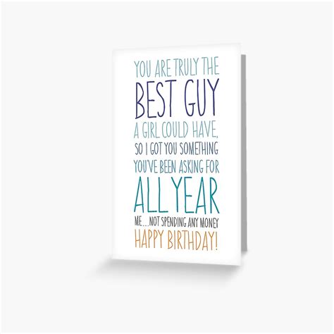 "Funny Birthday Card for Boyfriend or Husband" Greeting Card by ...